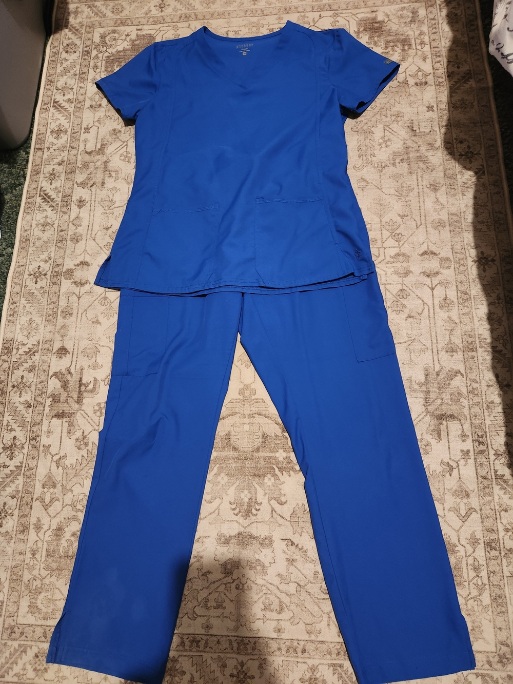 Med Couture Women's Two-Piece Scrub Set in Cobalt